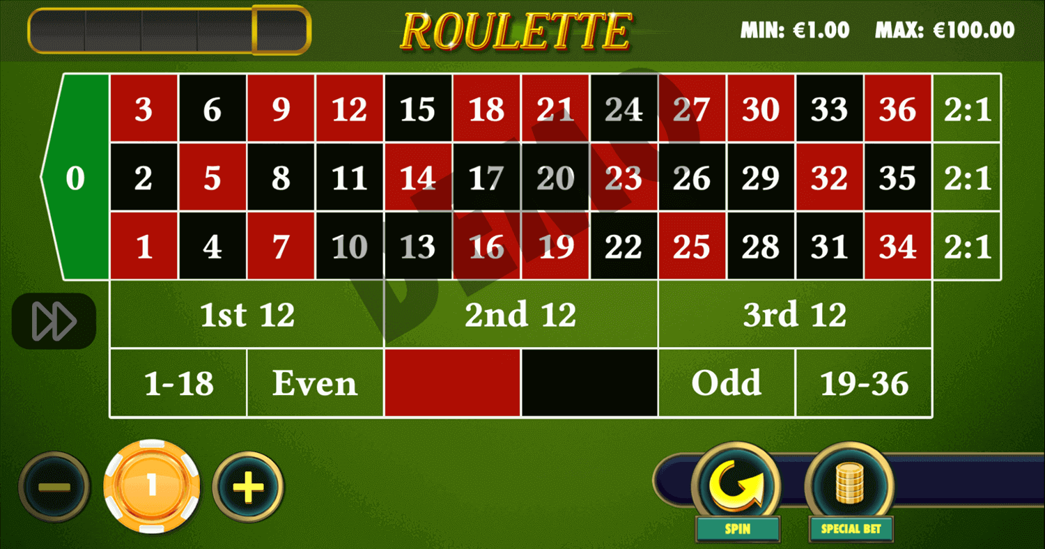 Juega gratis a la ruleta europea DEMO de la ruleta online